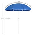 OUTSUNNY - Parasol inclinable octogonal Ø 190 cm tissu polyester haute densité anti-UV hauteur réglable mât alu sac de transport inclus bleu - vignette