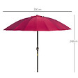 OUTSUNNY - Parasol inclinable rond avec manivelle métal fibre de verre Ø 2,55 m polyester haute densité bordeaux - vignette