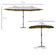 OUTSUNNY - Parasol de jardin XXL parasol grande taille 4,6L x 2,7l x 2,4H m ouverture fermeture manivelle acier polyester haute densité café latte - vignette
