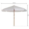 OUTSUNNY - Parasol droit rond grande taille de jardin Ø 3,25 x 2,5H m bois de bambou polyester crème - vignette