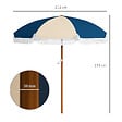OUTSUNNY - Parasol inclinable de jardin Ø 213 cm style vintage franges bleu beige - vignette