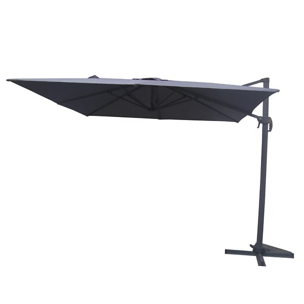 CONCEPT USINE - Ensemble parasol  gris 3x3m et 4 dalles à lester PALATINO - large