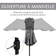 OUTSUNNY - Parasol de jardin XXL parasol grande taille 4,6L x 2,7l x 2,4H m ouverture fermeture manivelle acier polyester haute densité gris - vignette