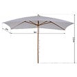 OUTSUNNY - Parasol droit rectangulaire de jardin grande taille dim. 3L x 2l x 2,5H m blanc - vignette