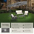 TECTAKE - Parasol à LED solaire Sunna avec manivelle 2,5 x 2,5 m  gris clair - vignette
