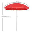 OUTSUNNY - Parasol inclinable octogonal Ø 190 cm tissu polyester haute densité anti-UV hauteur réglable mât alu sac de transport inclus rouge - vignette