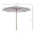 HOMCOM - Parasol droit en bois polyester haute densité protection solaire Ø 3 x 2,5 m crème - vignette