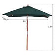 OUTSUNNY - Parasol rectangulaire inclinable bois polyester haute densité 2L x 1,5l x 2,3H m vert foncé - vignette