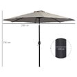 OUTSUNNY - Parasol inclinable octogonal Ø 3 x 2,45 m ouverture fermeture par manivelle métal polyester haute densité gris clair - vignette