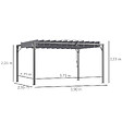 OUTSUNNY - Pergola lames orientables dim. 3,9L x 2,95l x 2,13H m structure alu. acier époxy polyester gris - vignette