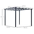 OUTSUNNY - Pergola autoportante style contemporain - toit terrasse à décorer - dim. 3L x 3l x 2,3H m - métal époxy anticorrosion noir - vignette