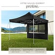 TECTAKE - Pavillon de jardin pliable en aluminium 3 x 3 m avec 2 parois latérales noir - vignette