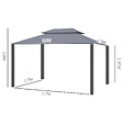 OUTSUNNY - Tonnelle barnum pavillon de jardin style colonial double toit toile moustiquaires et toiles amovibles 3,9L x 2,9l x 2,8H m gris - vignette