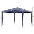 OUTSUNNY - Tonnelle barnum de jardin dim. 2,93L x 2,93l x 2,52H m métal époxy bâche PE haute densité bleu - vignette