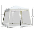 OUTSUNNY - Tonnelle barnum style colonial dim. 3L x 3l x 2,45H m 4 moustiquaires 2 zippées beige noir - vignette