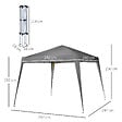 OUTSUNNY - Tonnelle barnum de jardin pop-up pliant 2,4L x 2,4l x 2,5H m acier polyester imperméabilisé anti UV avec sac de transport gris - vignette
