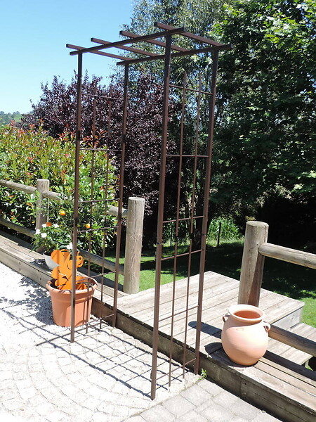CENTRALE BRICO - Pergola tube CAR20 fer vieilli - 97x40x198 cm - Acier époxy - large