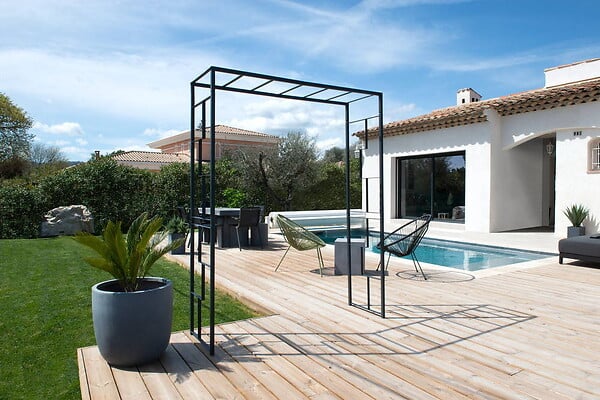CENTRALE BRICO - Pergola tube CAR25 Linéale anthracite - 155x50x198 cm - Acier époxy - large