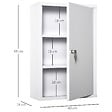 KLEANKIN - Armoire à pharmacie 2 étagères 3 niveaux verrouillable dim. 40L x 18l x 60H cm 2 clés métal blanc - vignette