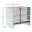 HOMCOM - Armoire miroir rangement toilette salle de bain meuble mural dim. 60L x 12l x 55H cm acier inox. - vignette