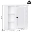 HOMCOM - Armoire haute murale de salle de bain ou WC placard 1 porte 3 niches dim. 53L x 14,5l x 50,5H cm MDF panneaux particules blanc - vignette