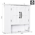 HOMCOM - Armoire haute murale de salle de bain ou WC placard 2 portes 2 étagères niche dim. 60L x 20l x 58H cm MDF panneaux particules blanc - vignette