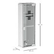 KLEANKIN - Armoire à pharmacie 2 étagères 3 niveaux 20L x 12l x 58H cm porte verre trempé symbole croix acier inox. - vignette