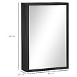 KLEANKIN - Armoire miroir murale salle de bain toilette dim. 40L x 12l x 60H cm acier inox. noir verre - vignette