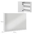 KLEANKIN - Armoire miroir LED de salle de bain - 2 portes, 2 étagères - tactile, lumière réglable - MDF blanc laqué verre - vignette