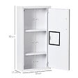 KLEANKIN - Armoire à pharmacie 2 étagères 3 niveaux dim. 30L x 12l x 60H cm logo croix transparent acier blanc - vignette
