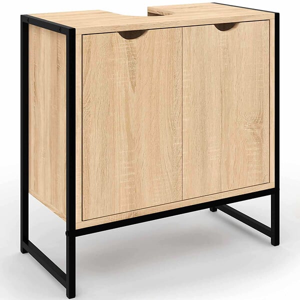 ID MARKET - Meuble sous lavabo salle de bain DETROIT design industriel - large
