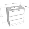 GODART - Meuble salle de bain 80 cm A poser - Plan vasque céramique - Effet bois strié - Karaib 2 - vignette