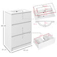 KLEANKIN - Meuble sous-vasque - vasque céramique incluse - 2 tiroirs - dim. 61L x 37l x 88H cm - blanc laqué - vignette