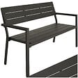 TECTAKE - Banc de jardin Line 2 places avec structure en aluminium 128 x 59 x 88 cm gris foncé - vignette
