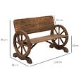 OUTSUNNY - Banc de jardin 3 places style rustique chic accoudoirs roues de charette bois sapin traité carbonisation - vignette