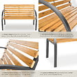 TECTAKE - Banc de jardin 2 places marron en pin de chine 119,5x62x83cm stable robuste résistant temps haut gamme - vignette