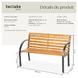 TECTAKE - Banc de jardin 2 places marron en pin de chine 119,5x62x83cm stable robuste résistant temps haut gamme - vignette