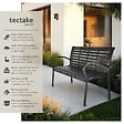 TECTAKE - Banc de jardin PINO 3 places 126 x 62 x 81,5cm noir - vignette