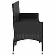 VIDAXL - vidaXL Banc de jardin à 3 places avec coussins Noir Résine tressée - vignette