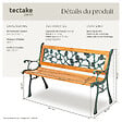 TECTAKE - Banc de jardin MARINA 2 places 124 x 52 x 74 cm marron - vignette