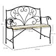 OUTSUNNY - Banc de jardin 2 places style néo-rétro fer forgé lignes fuselées métal noir doré effet vieilli - vignette