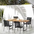 VIDAXL - vidaXL Chaises de jardin 4 pcs Acier et textilène Noir - vignette