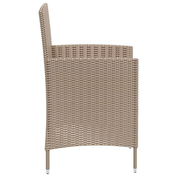 VIDAXL - vidaXL Chaises de jardin avec coussins lot de 4 Résine tressée Beige - large