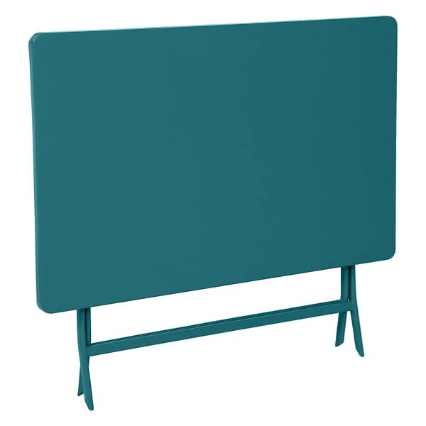 HESPERIDE - Table de jardin pliante rectangulaire "Greensboro" bleu canard 4 places en acier traité époxy - large