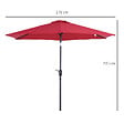 OUTSUNNY - Parasol inclinable de jardin balcon terrasse manivelle toile polyester imperméabilisée haute densité 180 g/m² Ø2,6 x 2,35H m alu rouge vineux - vignette
