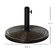 OUTSUNNY - Pied de parasol rond base de lestage Ø 48 x 34 cm résine imitation rotin poids net 14 Kg noir bronze - vignette