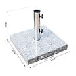 OUTSUNNY - Pied/base de parasol granite gris poignée et roulettes compatible pied parasol Ø 35/38/48 mm - vignette