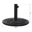 OUTSUNNY - Pied de parasol rond base de lestage Ø 48 x 34H cm ciment HDPE motif fleurs de lys poids net 13 Kg noir doré - vignette