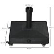 OUTSUNNY - Pied de parasol base de lestage parasol carré HDPE surface granuleuse noir - vignette