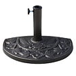 OUTSUNNY - Pied de parasol base de lestage parasol demi-cercle résine imitation fonte motif fleur 50L x 31l x 32H cm bronze - vignette